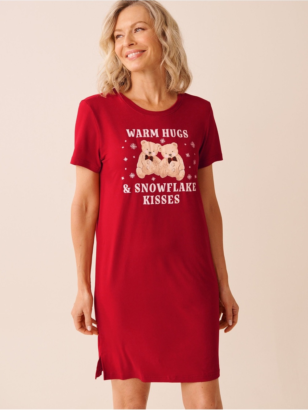 La Vie En Rose Red Teddy Graphic Nightshirt